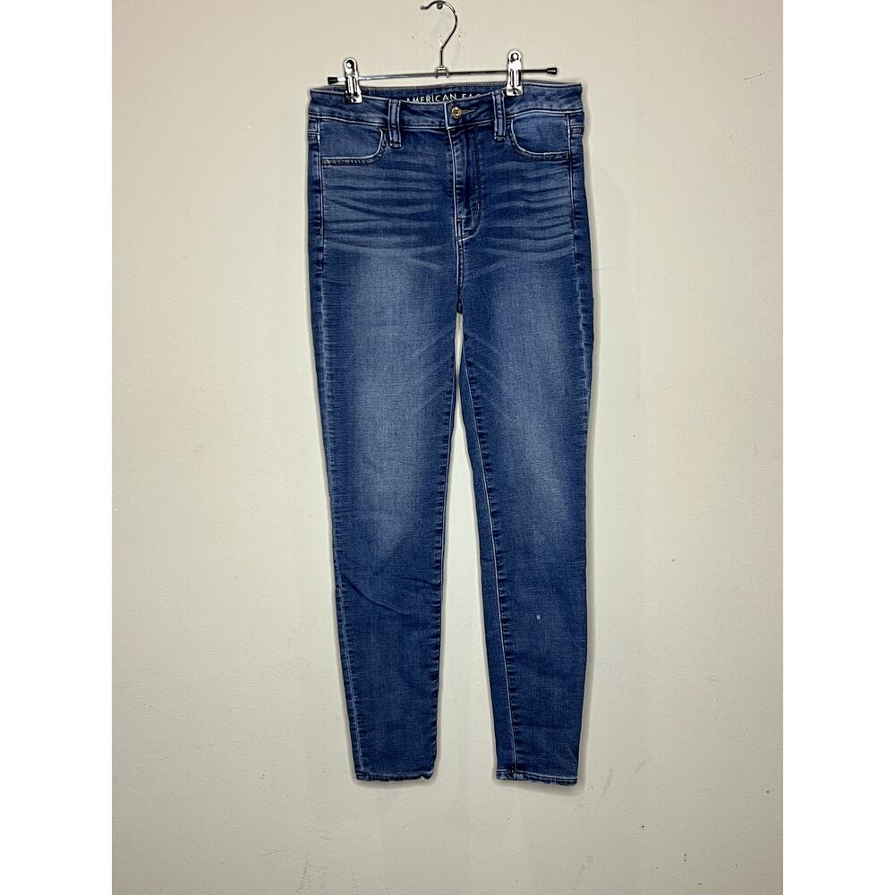 American Eagle Super Hi-Rise Jegging Womens Medium Wash Blue Super Stretch Jeans